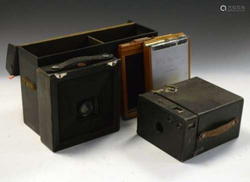 Cameras - Cased 'Premo' plate camera, together with a No 2 Brownie (2)