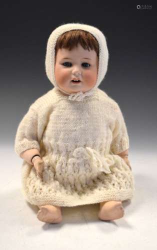 Vintage 20th Century bisque head doll with 'Jutta 1914, 10' marked to back of neck, wearing