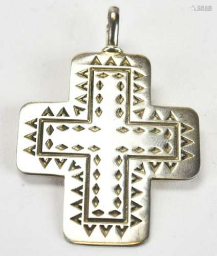 Vintage Mexico Sterling Silver Cross Pendant