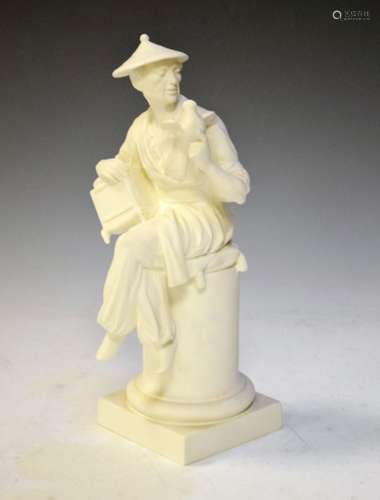 Royal Worcester parian-style figure, 'L'Oiseau' modelled by A.Azom, 29cm high