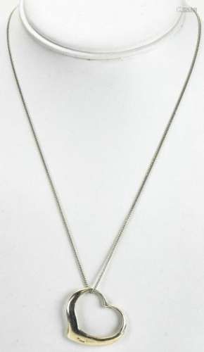 Tiffany Style Sterling Silver Open Heart Necklace