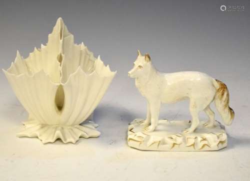 Rare Grainger, Lee & Co Worcester porcelain Hare Indian dog figurine, circa 1820-1837, on