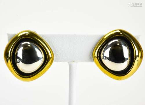 Vintage Sterling & Gold Plated Clip on Earrings