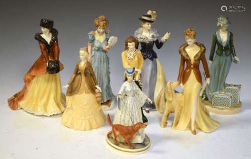 Eight Royal Worcester figures - Elizabeth, Natasha, Francesca, Penelope, The Lady of the House,