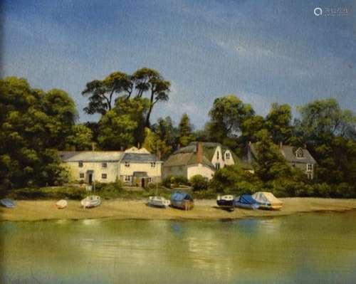 Katie K. - Oil on canvas - St Clements, near Truro, Cornwall, 19cm x 24cm, framed