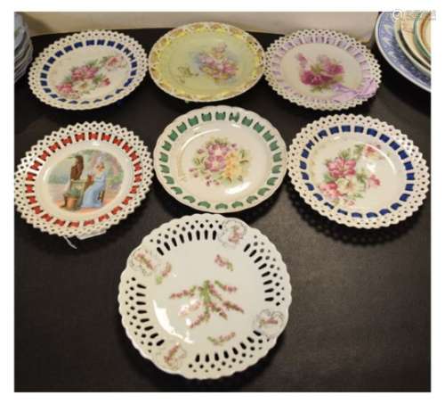Large collection of porcelain ribbon plates