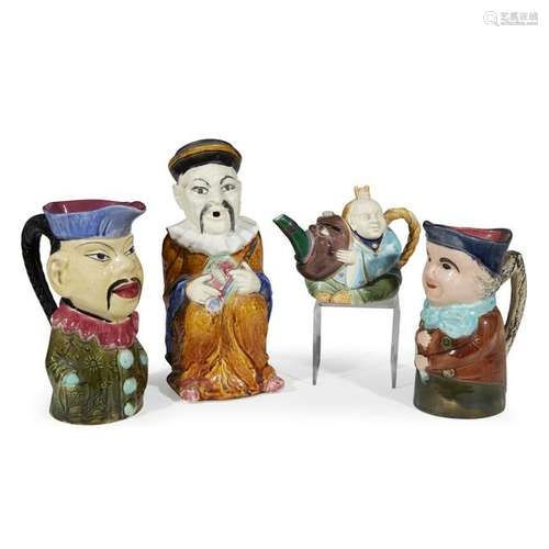 English School, A Group of Four Majolica Figural