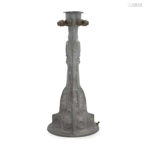 Kayserzinn (German, active 1862-1925), A Pewter Lamp