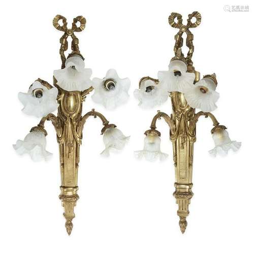 French School, A Pair of Louis XVI Style Five-Light