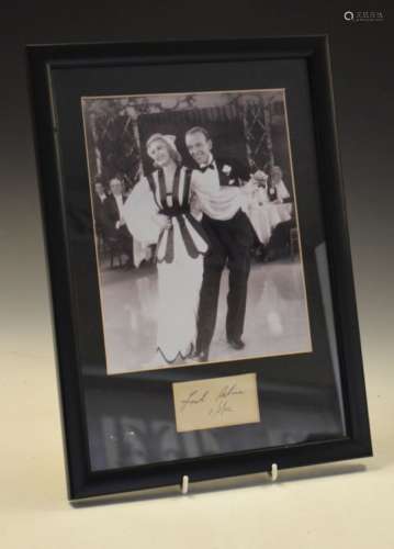 Monochrome photographic print of Fred Astaire and Ginger Rogers, 24cm x 19cm, with window mount