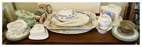 Assorted ceramics to include; meat plates, cheese dishes, Doulton Series Ware harvest jug, etc