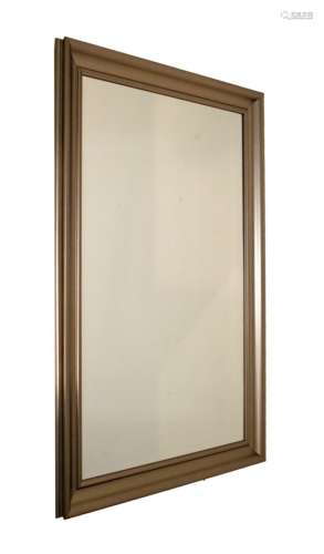 Modern bevelled wall mirror in silvered frame, 72cm x 101cm overall