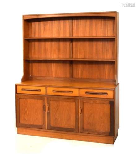 Modern Design - G-Plan - Teak high dresser with closed rack of two shelves over base of three