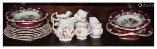 Group of 19th Century ceramics to include; dessert plates, Masons Patent Ironstone China plate in