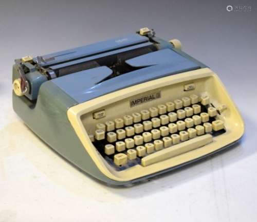Vintage Imperial Safari typewriter in blue