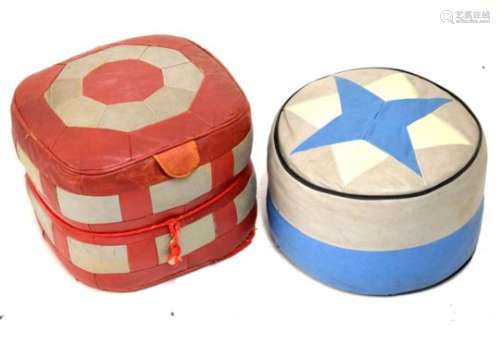 Two mid 20th Century pouffes