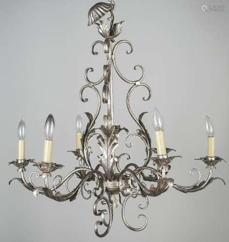 Silvered Metal Chandelier