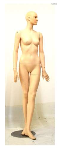 1960's/70's period shop display mannequin stamped CD801 on chrome circular plinth