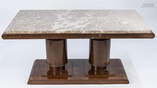 Art Deco Style Marble Top Low Console