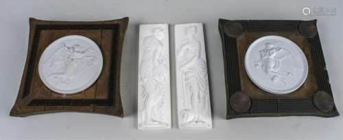Two Pairs of Plaster Plaques