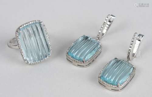 Aquamarine Diamond Jewelry Suite   *