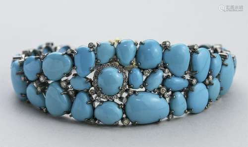 Turquoise and Diamond Bracelet   *