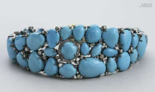 Turquoise and Diamond Bracelet   *