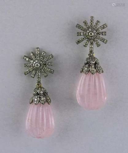 Morganite and Diamond Earrings   *