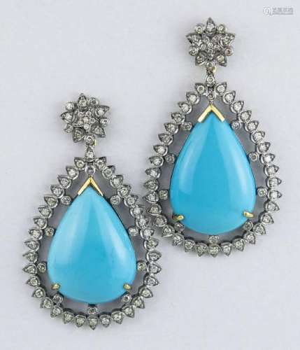 Turquoise and Diamond Earrings   *