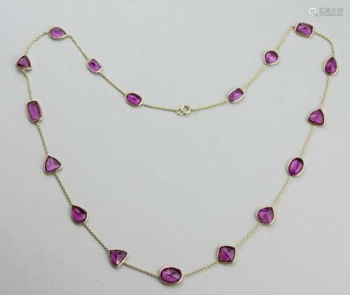 Rubellite Chain Necklace   *