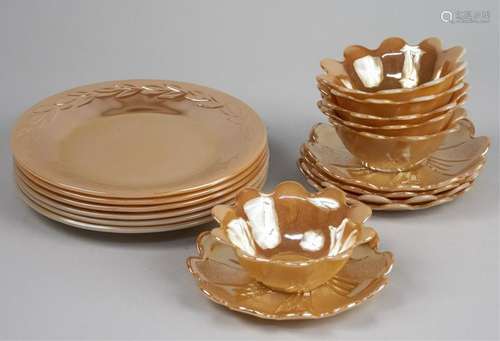 Carnival Glass Dessert Set