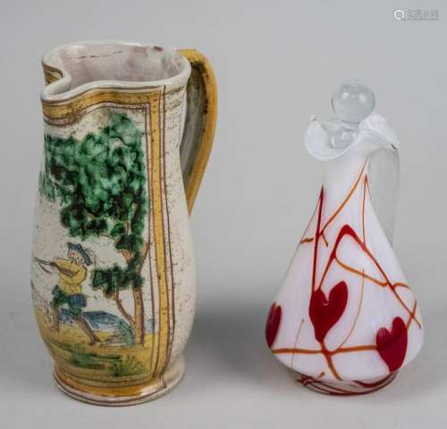 Alessi Pottery Jug and Glass Cruet Bottle