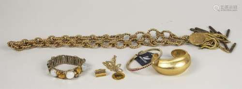 Group of Gold Tone Costume Jewelry