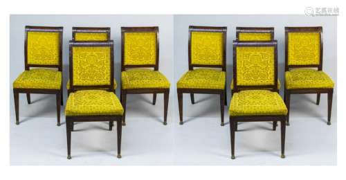 Set of Eight French Empire Dining Chairs