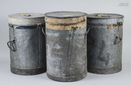 Set of Three French Zinc Confection Containers