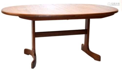G-Plan teak extending oval dining table having one insertion, 108cm x 107cm