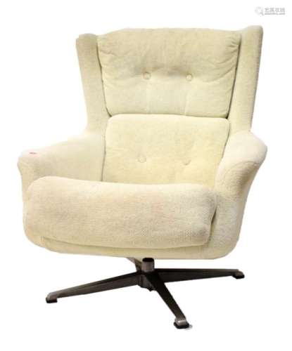Modern Design - Parker Knoll Statesman style bat wing swivel egg chair, on aluminium base having