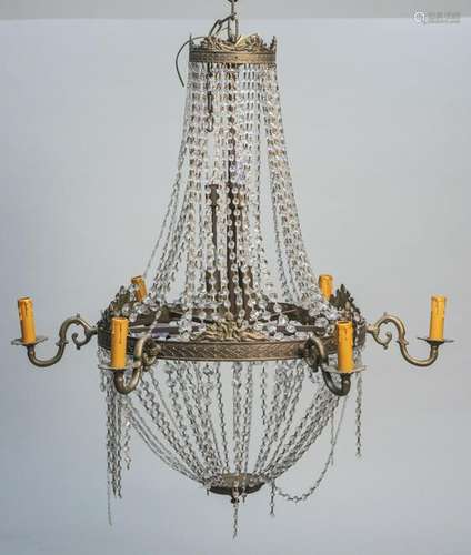 Basket Form Beaded Chandelier