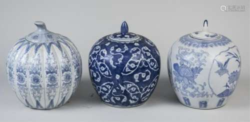 Three Chinese Porcelain Covered Jars