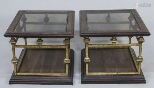 Pair of Glass Top Side Tables