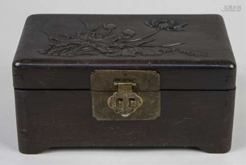 Chinese Carved Wood Jewelry Box