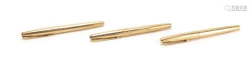 Three Parker 61 fountain pens with rolled gold cases : For Further Condition Reports Please Visit