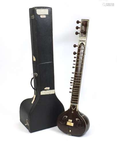 African sitar with case, 127cm length : For Further Condition Reports Please Visit Our Website,