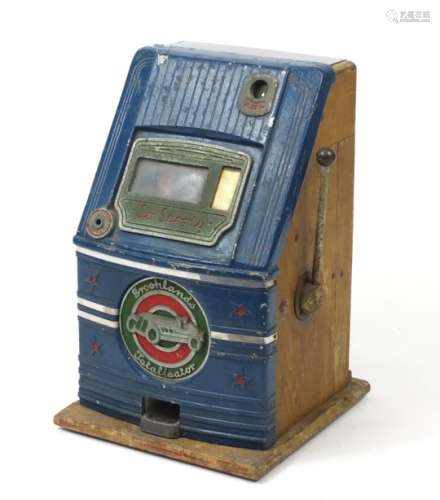 Vintage Booklands Lotalibator one arm bandit slot machine, 63cm H x 40cm W x 40.5cm D : For