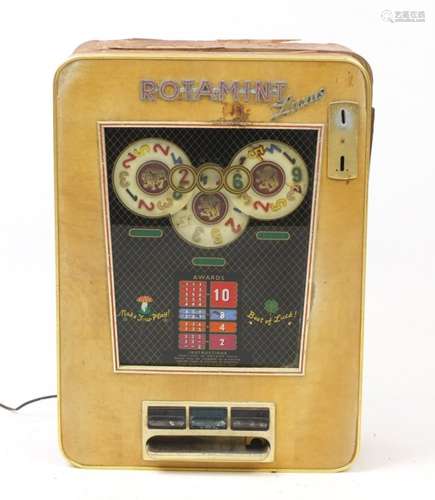 Vintage Rotamint Luxus wall mounted slot machine, 71cm H x 51cm W x 20cm D : For Further Condition