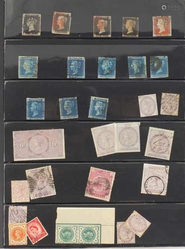 19th century and later Great Britain stamps arranged in an album, some mint unused including penny