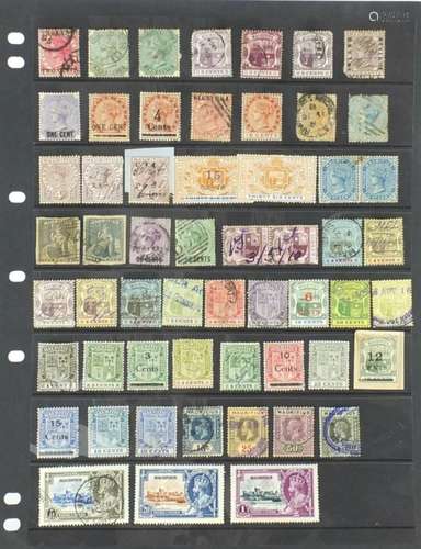 Sheet of Mauritius stamps, some with ink inscriptions, various denominations : For Further Condition