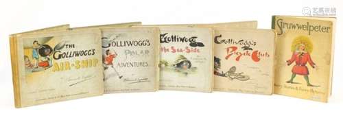 Five vintage children's books comprising Struwwelpeter and four editions of The Goliwog, At The