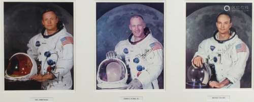 Neil Armstrong, Edwin Aldrin Junior and Michael Collins Apollo 11 ink signatures, with certificate