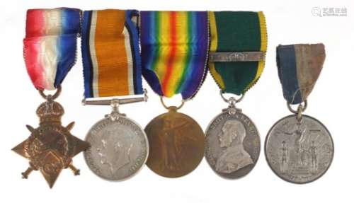 British Military World War I medal group, awarded to 240018CPL.W.C.HARDY.W.RID.R. including the